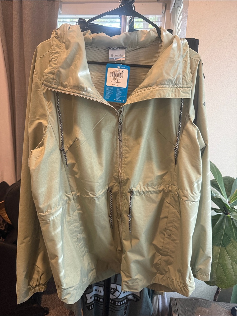 Columbia Light Sage Green Hooded Utility Jacket